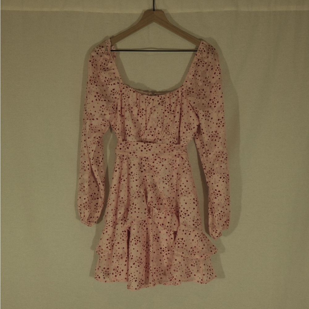 blue rain pink red hearts dress valentine's day